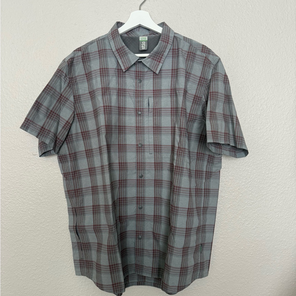 Stio Short-Sleeve Plaid Button-Up Mountain Biking & Hiking Shirt